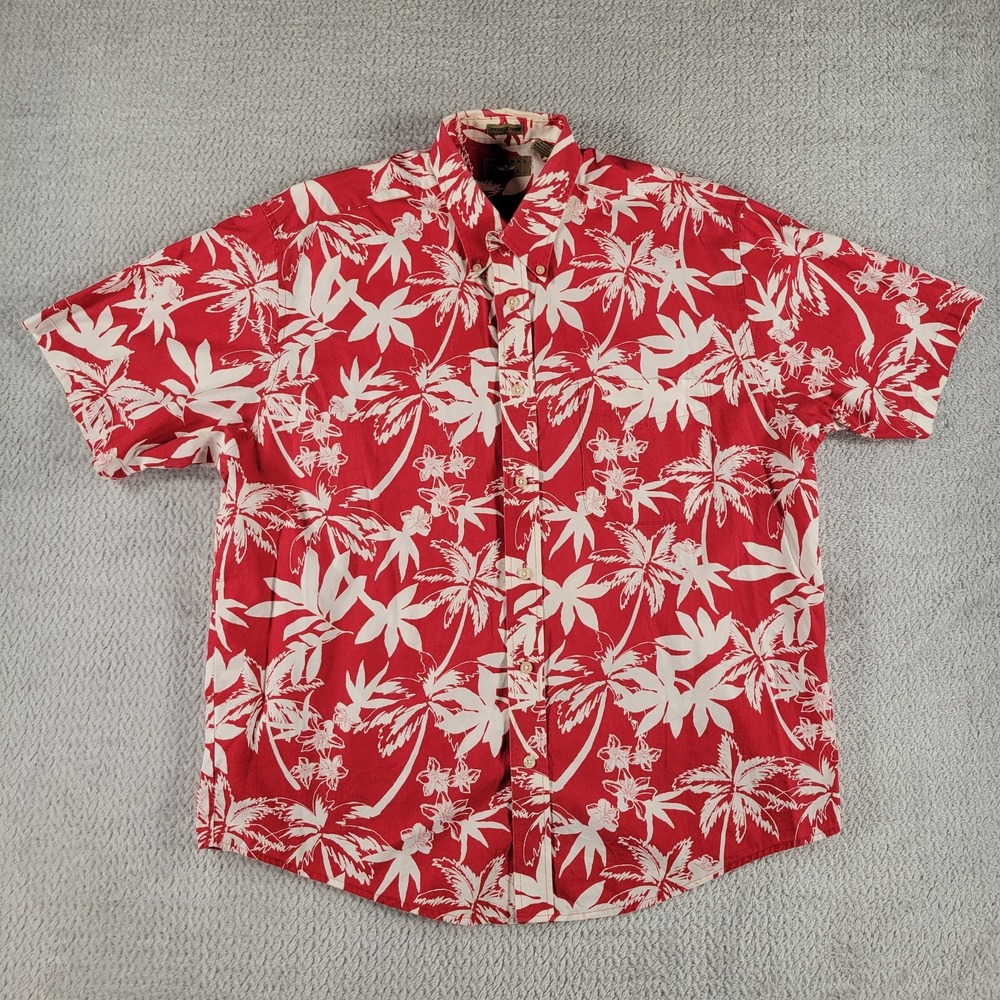 Natural Issue red & white Hawaiian shirt size L